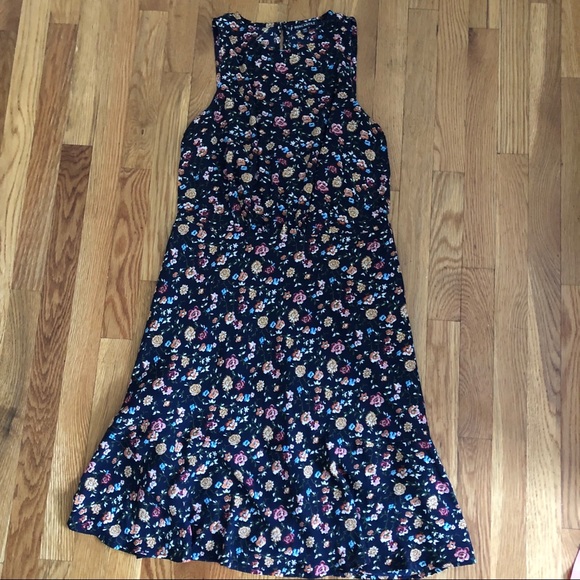 J.Crew Mercantile Ruched Waist Dress Navy Floral - Picture 2 of 6